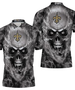 New Orleans Saints Nfl Fans Skull Polo Shirt All Over Print Shirt 3d T-shirt
