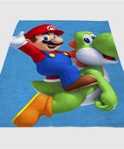 New Super Mario Bros Sherpa Fleece Blanket Gifts for Family, for Couple