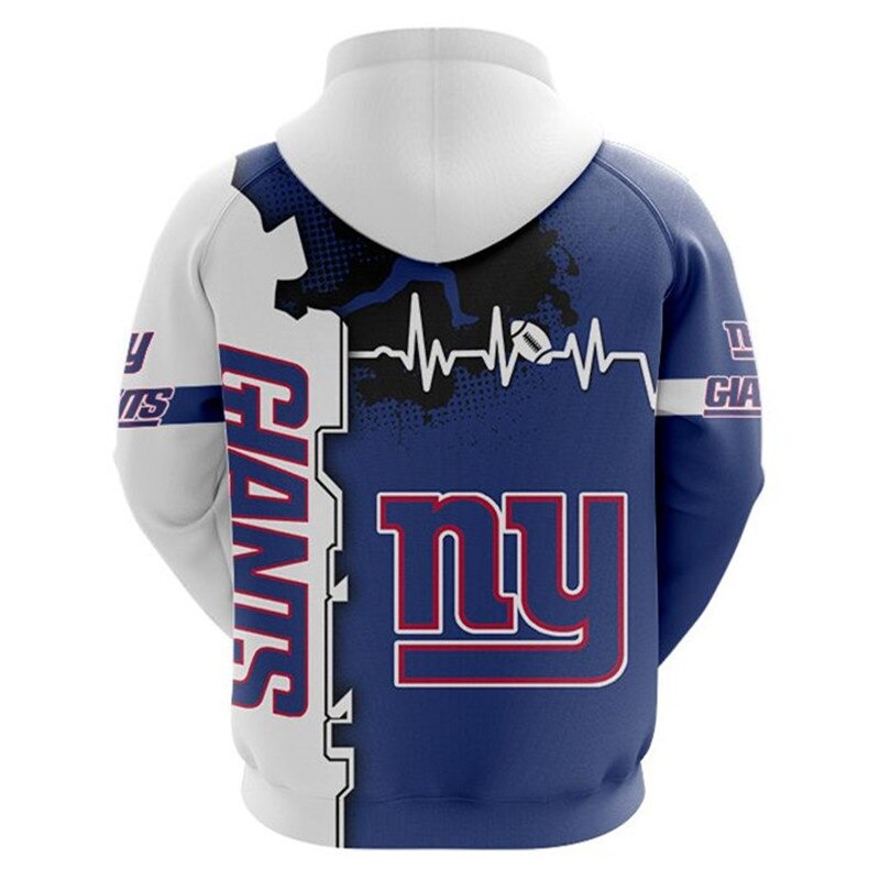 New York Giants 3D All Over Print Zip Hoodie for Nfl Fans - Image 2
