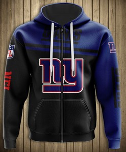 New York Giants 3D Skull Hoodie Pullover Zip Hoodie for Fans