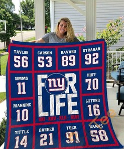 New York Giants For Life Quilt Blanket Bedding Set