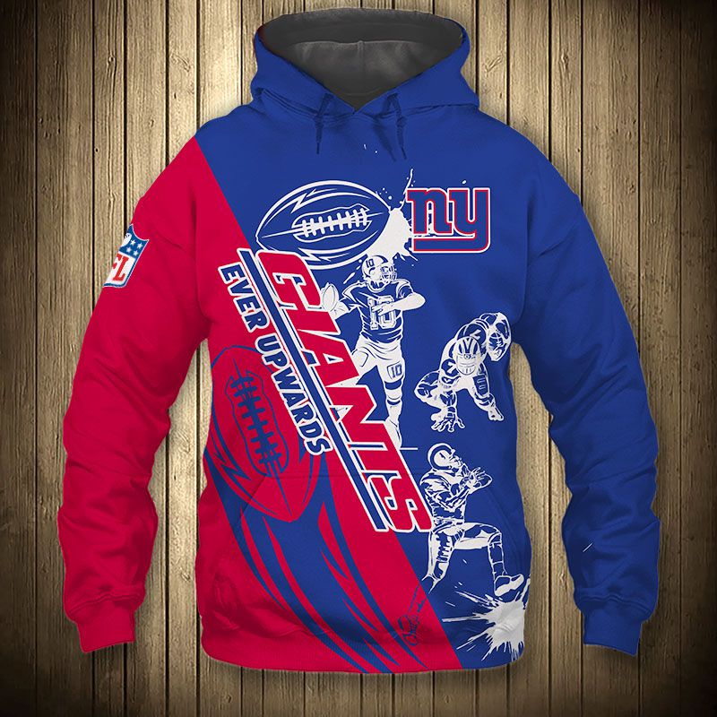 New York Giants Hoodie 3D Cartoon Player Cute Zip Hoodie