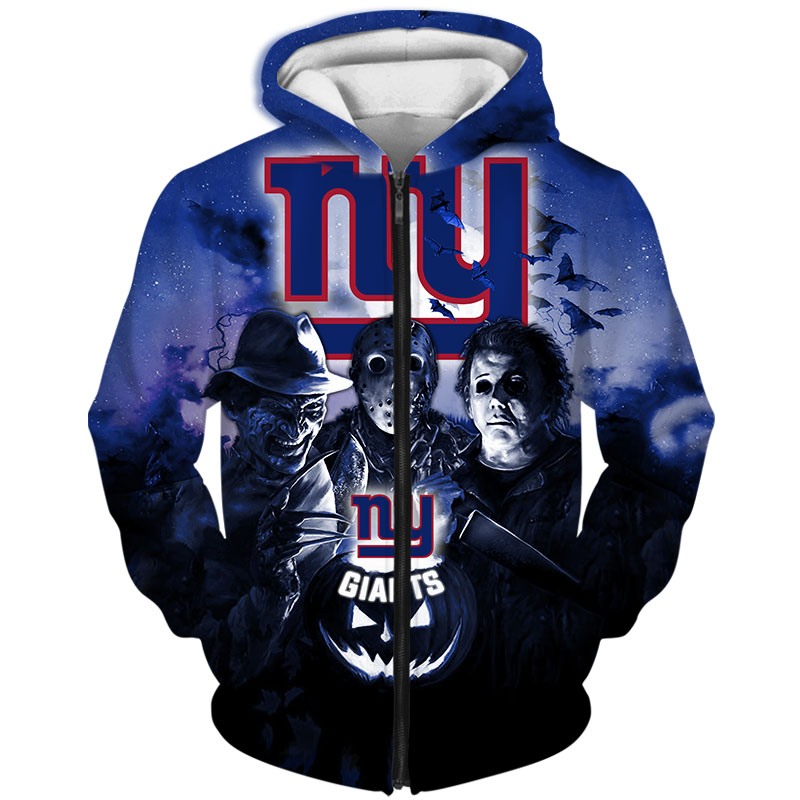New York Giants Hoodie 3D Halloween Horror Night Gift for Fans - Image 3