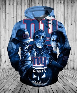 New York Giants Hoodie 3D Horror Night Halloween Pullover Nfl