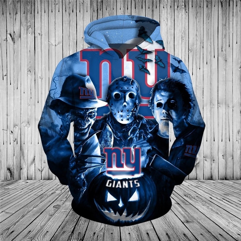 New York Giants Hoodie 3D Horror Night Halloween Pullover Nfl