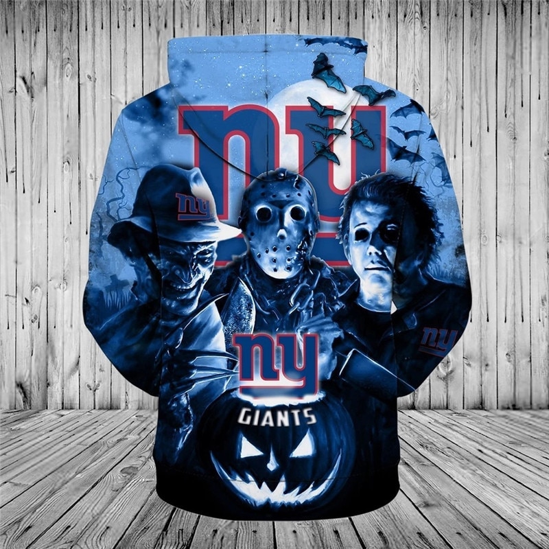 New York Giants Hoodie 3D Horror Night Halloween Pullover Nfl - Image 2