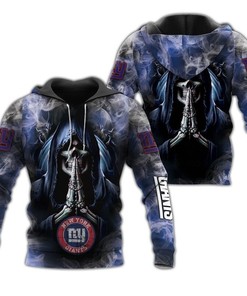 New York Giants Hoodie 3D Zip Hoodie Death Smoke Graphic Gifts for Fans