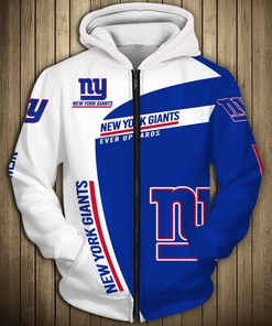 New York Giants Hoodie 3D Zip Hoodie Pullover Gift for Fans