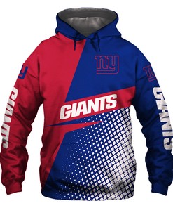 New York Giants Hoodie Long Sleeve Zip Hoodie for Fan