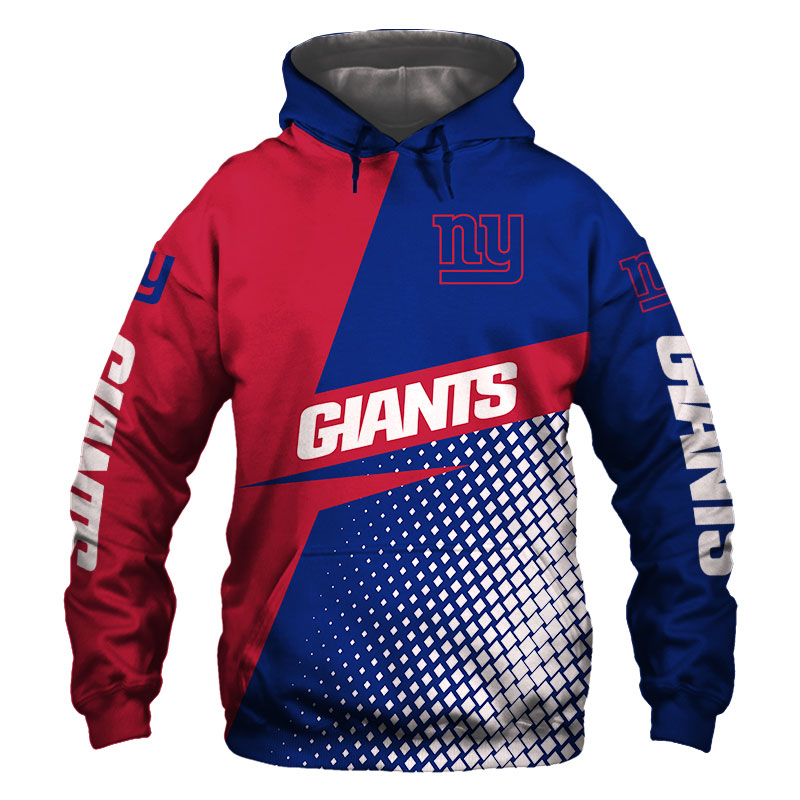 New York Giants Hoodie Long Sleeve Zip Hoodie for Fan