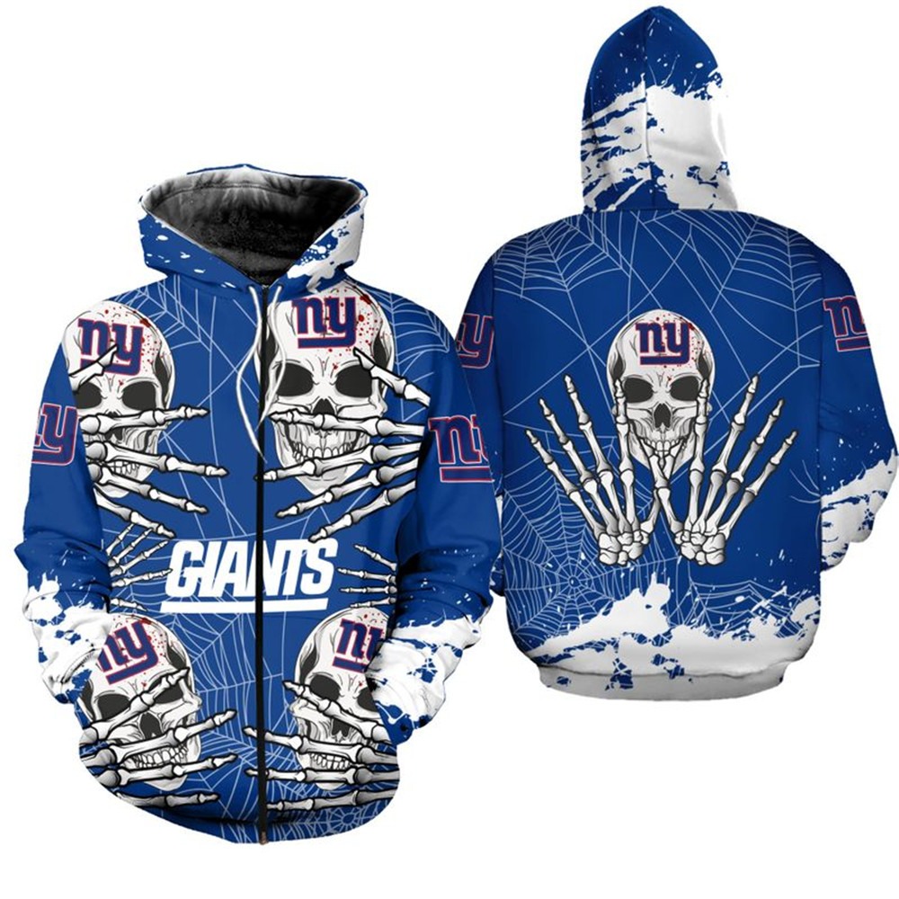 New York Giants Hoodie Skull for Halloween Graphic - Image 2