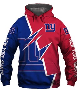 New York Giants Hoodie Zigzag Graphic Zip Hoodie Gift for Fans