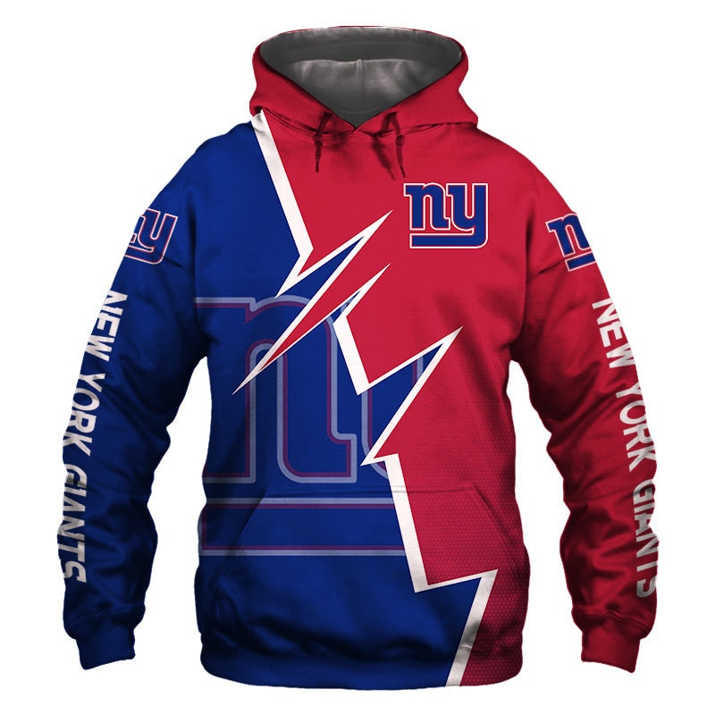 New York Giants Hoodie Zigzag Graphic Zip Hoodie Gift for Fans