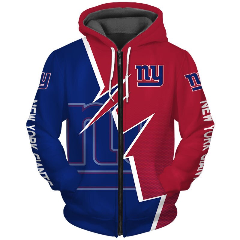 New York Giants Hoodie Zigzag Graphic Zip Hoodie Gift for Fans - Image 2