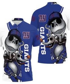 New York Giants Jack Skellington And Zero Polo Shirt All Over Print Shirt 3d T-shirt