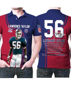 New York Giants Lawrence Taylor 56 Legend Player Nfl American Football Team 3d Designed Allover Gift For Giants Fans Taylor Lovers Polo Shirt