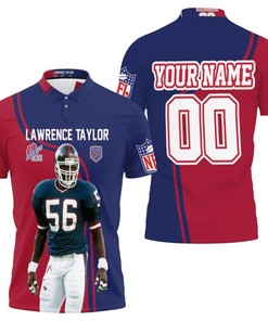 New York Giants Lawrence Taylor 56 Signature 3d Personalized Polo Shirt All Over Print Shirt 3d T-shirt