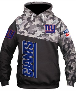 New York Giants Military Hoodie 3D Zip Hoodie 3D Zip Hoodie Long Sleeve New Season