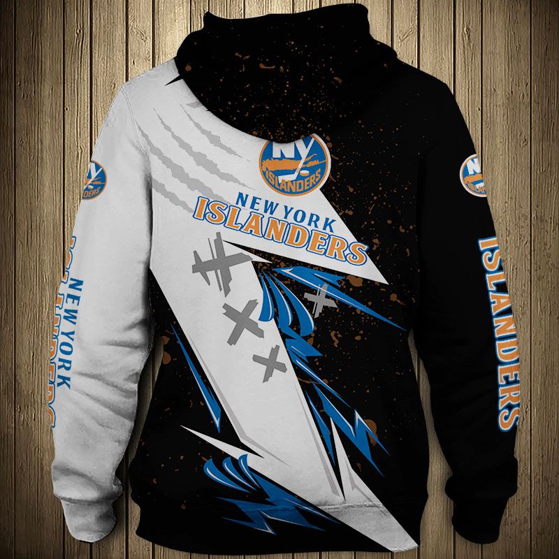 New York Islanders Hoodie 3D Thunder Design Pullover Nhl - Image 2
