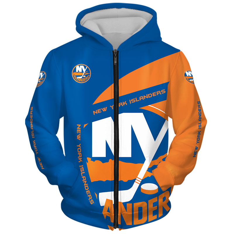 New York Islanders Hoodie 3D Zip Hoodie Gift for Fans