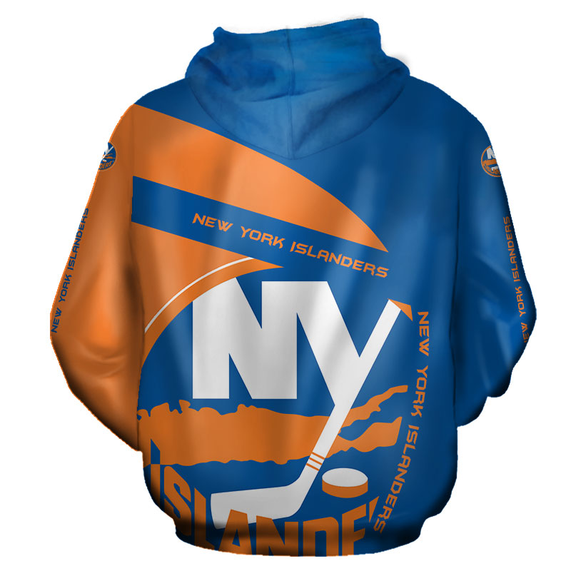 New York Islanders Hoodie 3D Zip Hoodie Gift for Fans - Image 3