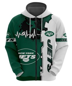New York Jets 3D All Over Print Zip Hoodie for Nfl Fans