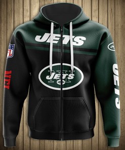 New York Jets 3D Skull Hoodie Pullover Zip Hoodie for Fans