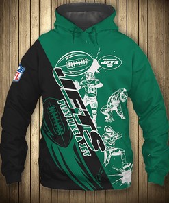 New York Jets Hoodie 3D Cartoon Player Cute Zip Hoodie