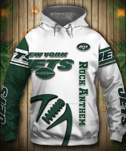 New York Jets Hoodie 3D Graphic Balls Zip Hoodie Pullover