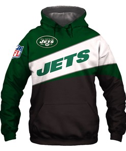 New York Jets Hoodie 3D Zip Hoodie