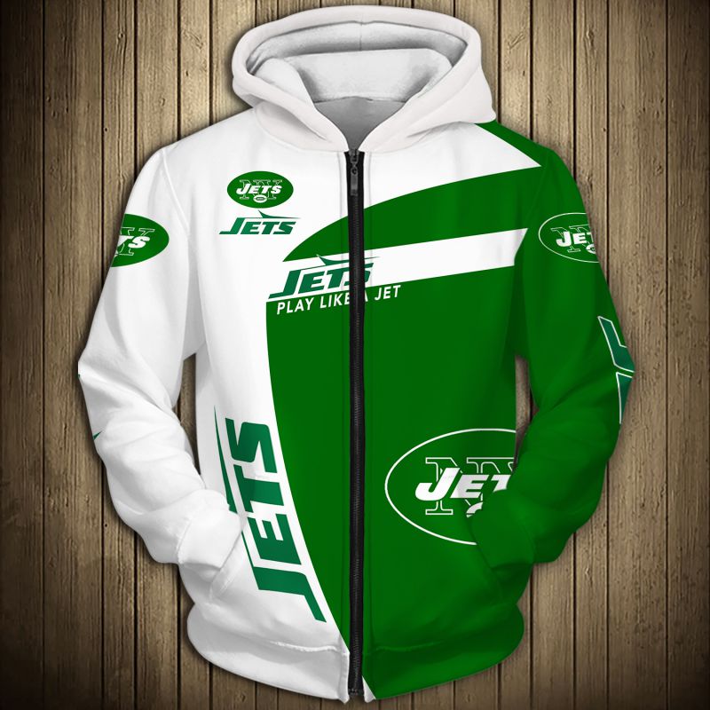 New York Jets Hoodie 3D Zip Hoodie Pullover Gift for Fans - Image 2