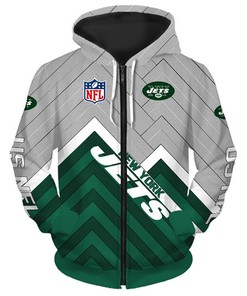 New York Jets Hoodie 3D Zip Hoodie Pullover Size S-5Xl