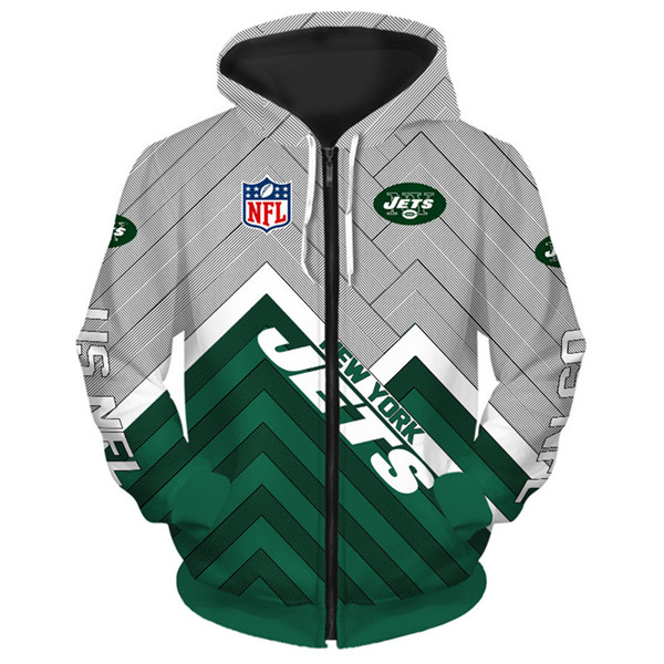 New York Jets Hoodie 3D Zip Hoodie Pullover Size S-5Xl