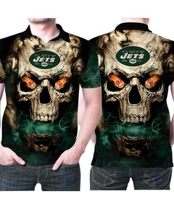 New York Jets Nfl American Football Team Logo Lava Skull Jersey 3d Designed Allover Gift For Jets Fans Polo Shirt All Over Print Shirt 3d T-shirt