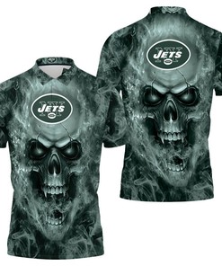 New York Jets Nfl Fans Skull Polo Shirt All Over Print Shirt 3d T-shirt