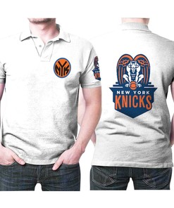 New York Knicks Basketball Classic Mascot Logo Gift For Knicks Fans White Polo Shirt All Over Print Shirt 3d T-shirt