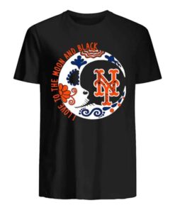 New York Mets I Love To The Moon And Black T-Shirt