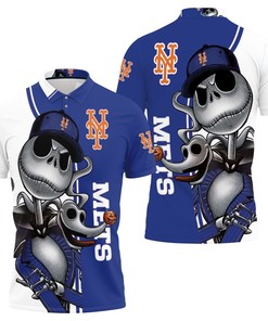 New York Mets Jack Skellington And Zero Polo Shirt All Over Print Shirt 3d T-shirt