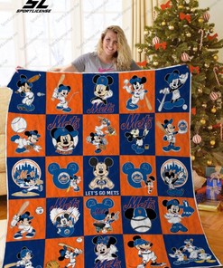 New York Mets Mickey Let's Go Mets Quilt Blanket