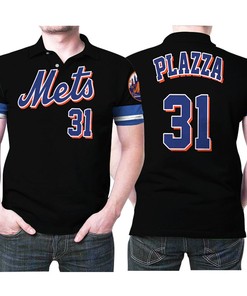 New York Mets Mike Piazza 31 Mitchell Ness Cooperstown Collection Mesh Black 2019 3d Designed Allover Gift For Mets Fans Polo Shirt