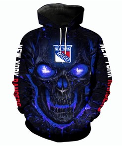 New York Rangers Halloween Hoodie 3D Skulls Pullover Nhl