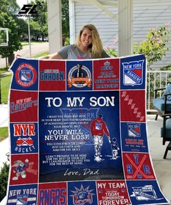 New York Rangers To My Son You Will Never Lose Quilt Blanket Bedding Set