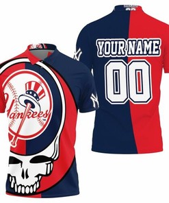 New York Yankees Grateful Dead Skull Bronx Bombers 3d Personalized 3D All Over Print Polo Shirt