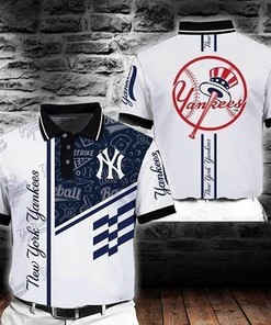 New York Yankees Mlb Yankees Logo 3D All Over Print Polo Shirt