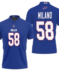 Nfl Legend Player Buffalo Bills Matt Milano #58 American Football Game Royal 3d Designed Allover Gift For Bills Fans Polo Shirt
