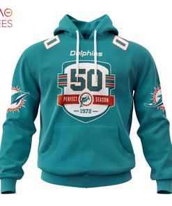 Nfl Miami Dolphins 50Th Anniversary Of The 1972 Perfect Season Aqua Kits Hoodie 3D