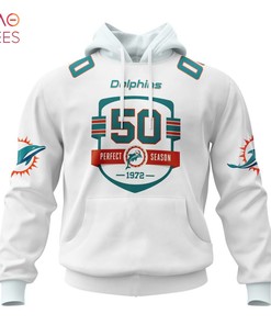 Nfl Miami Dolphins 50Th Anniversary Of The 1972 Perfect Season White Hoodie 3D