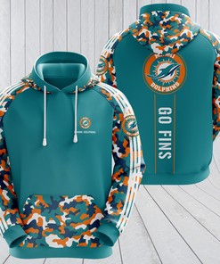 Nfl Miami Dolphins Camo Hoodie By Fanatics 3D