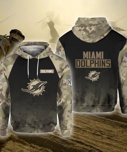 Nfl Miami Dolphins Camouflage Hoodie 3D For Fan