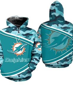 Nfl Miami Dolphins Hoodie 3D Camo Limited Edition All Over Print